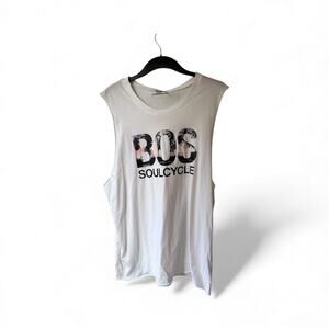 SoulCycle Men’s White Muscle Tee Size L NWT Made In USA